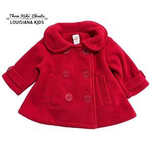 Starting Out 12m Red Fleece Peacoat Coat